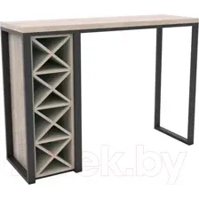 Барный стол Hype Mebel Уайн 120x40x110 (черный/древесина белая)