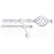 Карниз для штор Lm Decor Вираж 098 2р гладкий (белое золото, 2.8м)