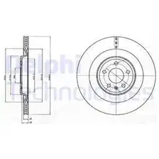 Тормозной диск DELPHI BG4387C вентилируемый , задняя ось