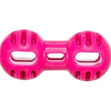 Игрушка Гантель для собак, резина, розовая, 11 см