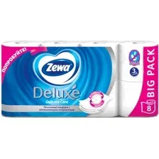Туалетная бумага Zewa Deluxe Белая 3 слоя (8 рулонов)