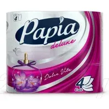 Туалетная бумага Papia Deluxe Дольче Вита 4х слойная (4рул, белый)