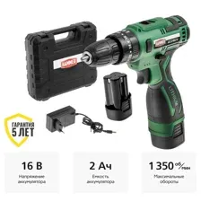 Дрель-шуруповерт аккумуляторная ударная Hammer ACD16CH / арт: 824160