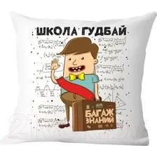 Подушка декоративная Print Style Школа гудбай / 40x40plat14