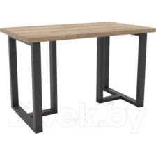Обеденный стол Hype Mebel Триног 125x75 (черный/дуб галифакс натуральный)