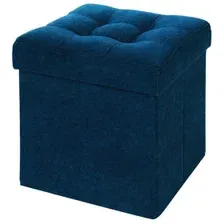 Пуфик DreamBag складной (Синий велюр)