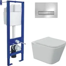 Унитаз подвесной Berges Wasserhaus Floe S Rimless + АТОМ 410 AT-043337 (с сиденьем)