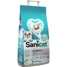 Наполнитель для туалета Sanicat Clumping White Cotton Fresh 10л