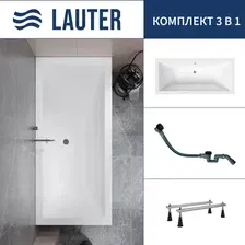 Ванна Lauter Oasis 170 21203070 (с ножками и сифоном 21Y32001 матовый черный)