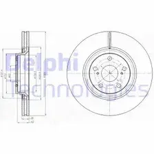Тормозной диск DELPHI BG4235 вентилируемый , передняя ось