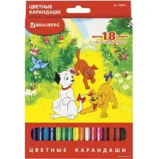 Набор цветных карандашей BRAUBERG My lovely dogs 180546 (18 шт.)