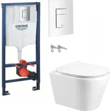 Унитаз подвесной Grado GD-W201T + GROHE Rapid Sl 38772SH0 (с кнопкой смыва)