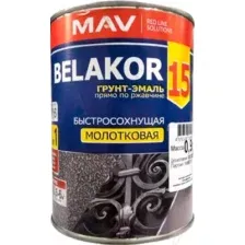 Грунт-эмаль MAV Belakor 15 молотковая (1л, шоколадный)