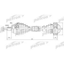 Полуось передняя правая 36x805x108 VW CADDY III 19TDI 04-10 PATRON PDS0416
