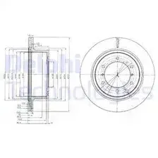 Тормозной диск DELPHI BG4014 вентилируемый , задняя ось
