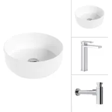 Умывальник Lauter 21499-31 + Cascade 21СК0655C с сифоном 21635CH (хром)