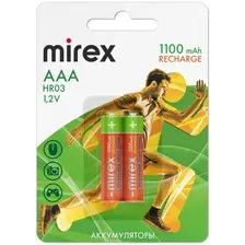 Аккумулятор Mirex AAA 1100mAh 2 шт HR03-11-E2