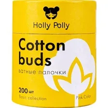 Ватные палочки Holly Polly Бамбуковые розовые (200шт)