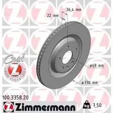 Тормозной диск ZIMMERMANN 100.3358.20 вентилируемый , задняя ось