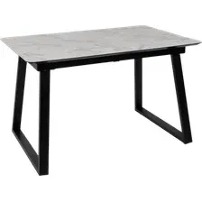 Кухонный стол Lepremo AV 1208 HPL+МДФ раздвижной 1200-1600x800 (виктори натуральный/черный)
