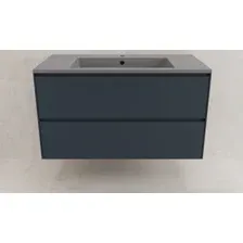 Symbolite Тумба под умывальник Лима 100 Line Plus 2 ящика + Line 100x48 (подвесная, графит/серый шелк)