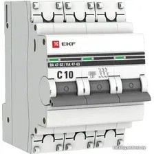 Выключатель автоматический EKF PROxima ВА 47-63 3P 10А (C) 6kA mcb4763-6-3-10C-pro