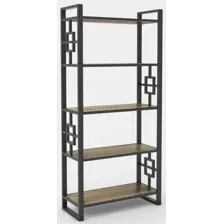 Стеллаж Hype Mebel Квадро 50x170 (черный/дуб галифакс олово)