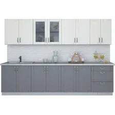 Готовая кухня Интерлиния Мила Крафт 3.0 А (дуб английский/дуб полярный)