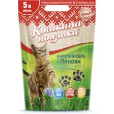 Наполнитель Кошкина Полянка "ЛЯНОК" впитывающий, 5л.