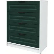 Комод Интерлиния Концепт КТ-К80 Деко (белый платинум/изумруд)
