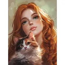 Алмазная мозаика  Феникс+ Рыженькая с кошечкой 70815
