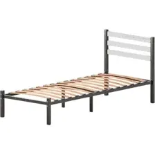 Кровать Домаклево Сталь 80x200 (черный/белый)