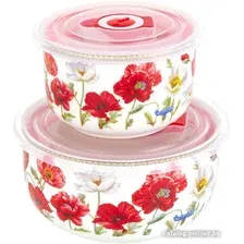 Набор салатников Elan Gallery Маки 420500