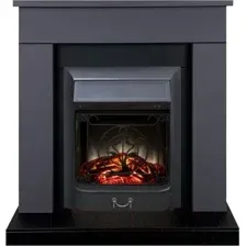 Каминокомплект Смолком Detroit STD-ASP Majestic-S LUX BL LT (серый графит/черный)