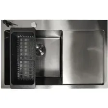 Кухонная мойка Stellar Decor S6550NB-L-D (нано черный)