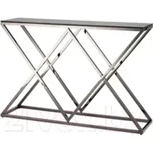 Консольный столик Stool Group Инсигния 115x30 / ECST-026-BG-SK (стекло Smoke/сталь темный хром)